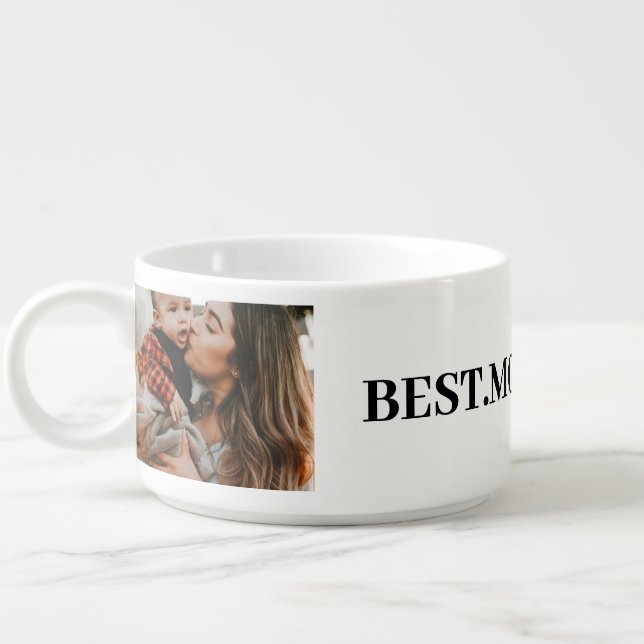 Best Mom Ever 2 Photo Template Bowl (Right)