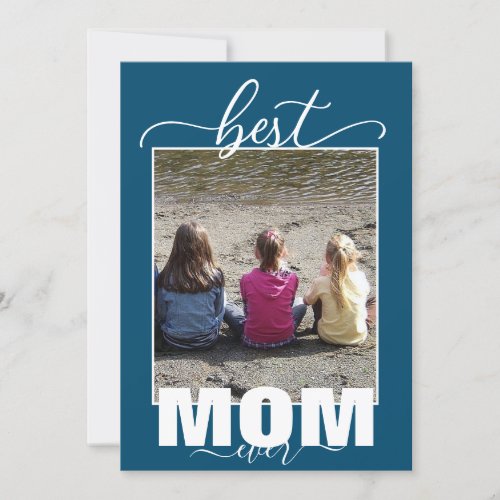Best MOM Ever 3 Kids Photo Mothers Day Invitation