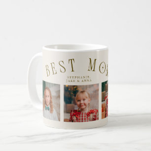 Best Mom Ever 4-Photo Cream Mothers Day  Coffee Mug