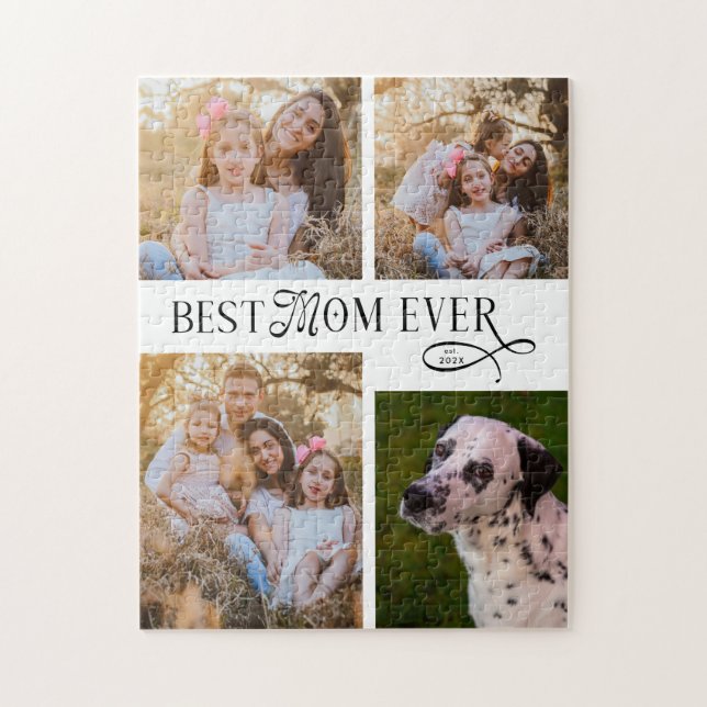 Best Mom Ever 4 Photos Mothers Day Gifts Jigsaw Puzzle (Vertical)