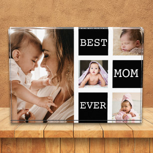 Best Mom Ever 4 Picture Collage Black And White Photo Block