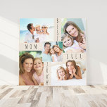 Best Mom Ever 5 Photo Collage Neutral Beige Square Canvas Print<br><div class="desc">Custom photo wrapped canvas for the best mom ever in neutral color palette to suit your decor. The design is lettered with "best mom ever [year]" in skinny font typography and you can customize the year and also edit mom to mum or momma for example, if required. The photo template...</div>