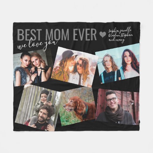 Best Mom Ever 6 Elegant Personalized Photo Fleece Blanket