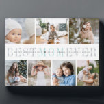 Best Mom Ever | 7 Photo Mother's Day Collage Plaque<br><div class="desc">Create a sweet gift for a beloved mom with this seven photo collage plaque. "Best Mom Ever" appears in the center in chic gray lettering,  with your custom message and children's names overlaid.</div>