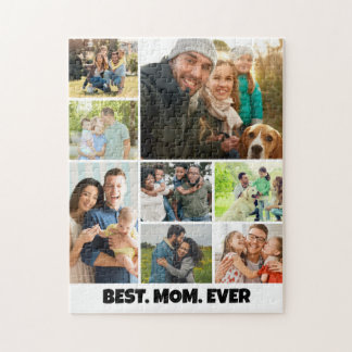 Best Mom Ever – 8 Photo Collage Frame Template Jigsaw Puzzle