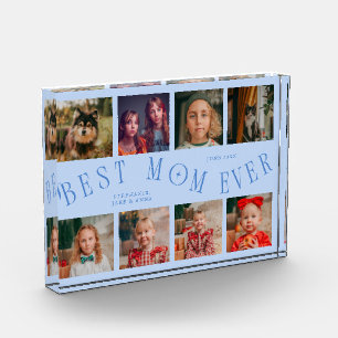 Best Mom Ever 8 Photo Grid Icy Blue Photo Block