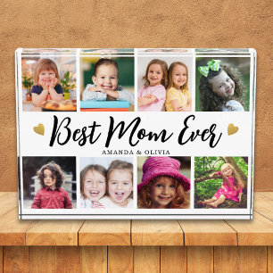 Best Mom Ever 8 Picture Collage Heart Keepsake Photo Block