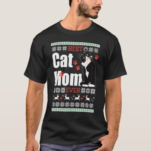 Best Mom Ever Best Cat Parents Tuxedo Cat Lovers X T_Shirt