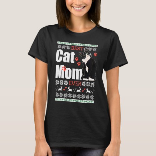 Best Mom Ever Best Cat Parents Tuxedo Cat Lovers X T_Shirt
