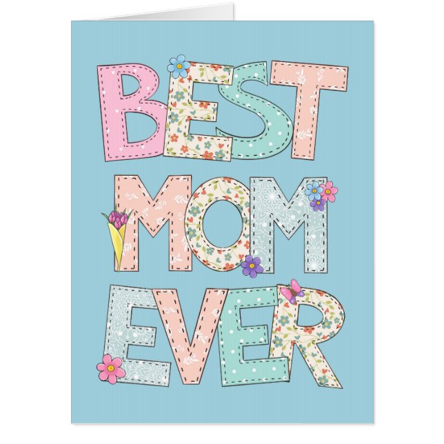Best Mom Ever Big Blue Mothers Day Card (Front)