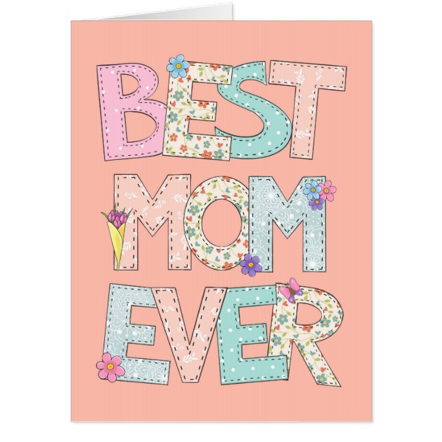 Best Mom Ever Big Peach Mothers Day Card (Front)