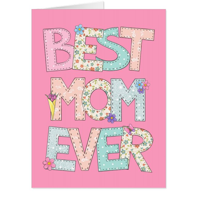 Best Mom Ever Big Pink Mothers Day Card (Front)