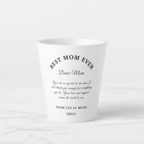 Best Mom Ever Black Typography Latte Mug