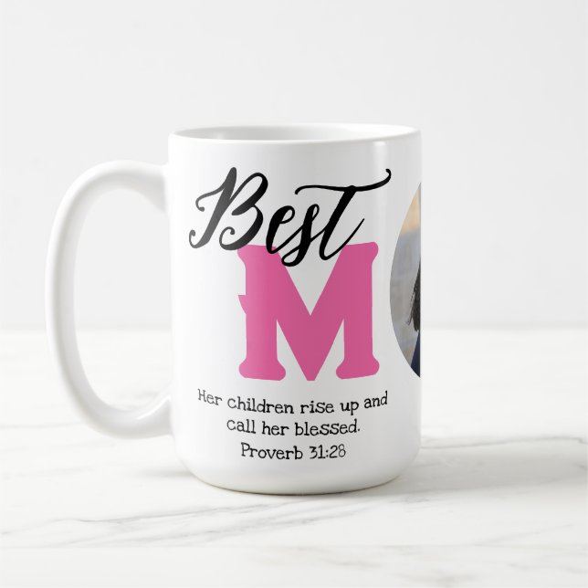 Best Mom Ever Blessed Mom's Photo Mug (Left)