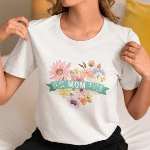 Best Mom Ever Blooming Wildflowers Heart Photo Tri-Blend Shirt