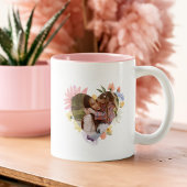 Best Mom Ever | Blooming Wildflowers Heart Photo Two-Tone Coffee Mug