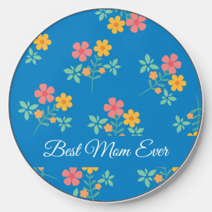 Best Mom Ever Blue Daisy Vintage Bouquet Wireless Charger