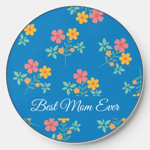 Best Mom Ever Blue Daisy Vintage Bouquet  Wireless Charger