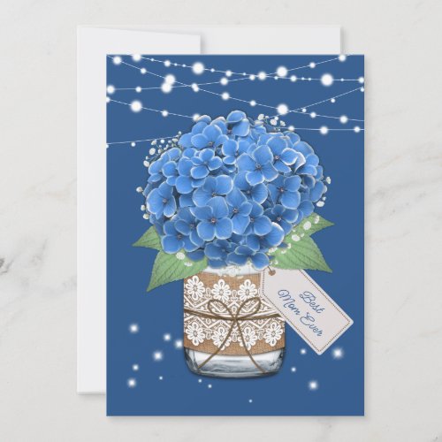 Best Mom Ever Blue Floral Mothers Day Card