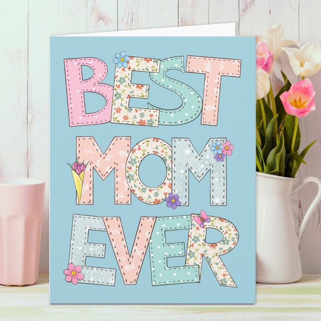Best Mom Ever Blue Mothers Day Card (Creator Uploaded)