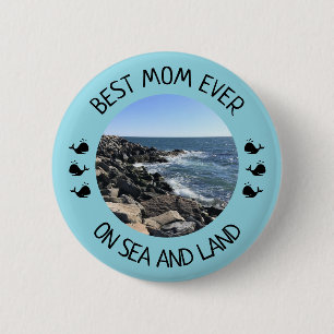Best Mom Ever Blue Ocean Photo Button