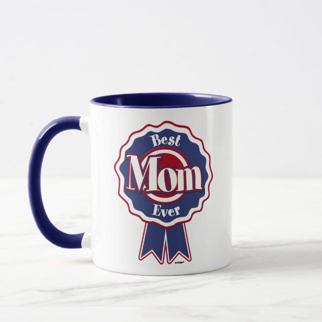 Best Mom Ever Blue Ribbon Mug (Left)