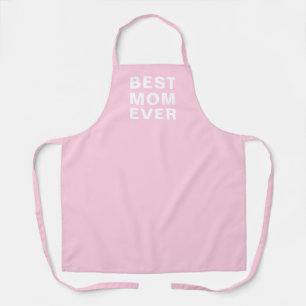 Best Mom Ever Blush Pink Typography Kitchen Apron