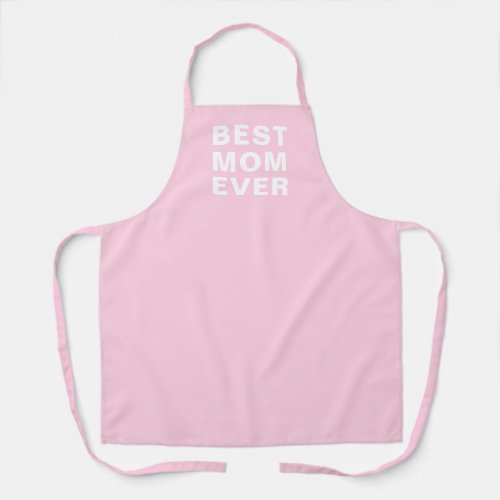Best Mom Ever Blush Pink Typography Kitchen  Apron