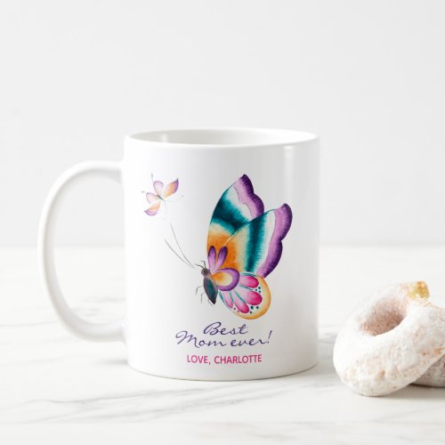 Best mom ever Boho chic butterfly _ Mothers Day Coffee Mug