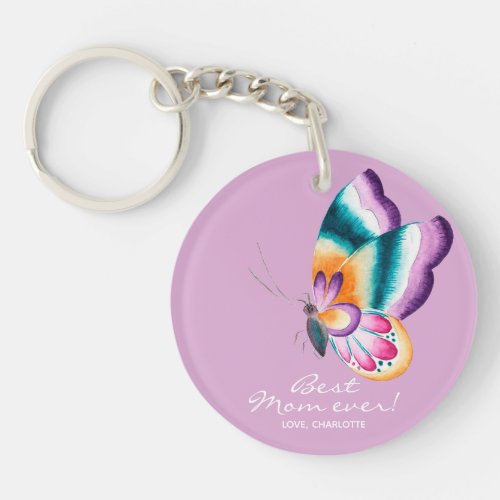 Best mom ever Boho chic butterfly _ Mothers Day  Keychain