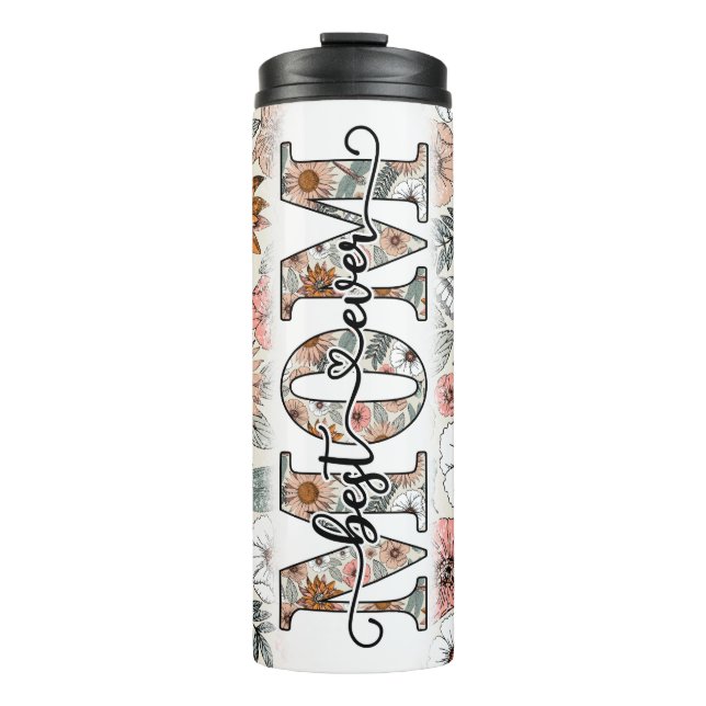 Best Mom Ever Boho Floral Thermal Tumbler (Front)
