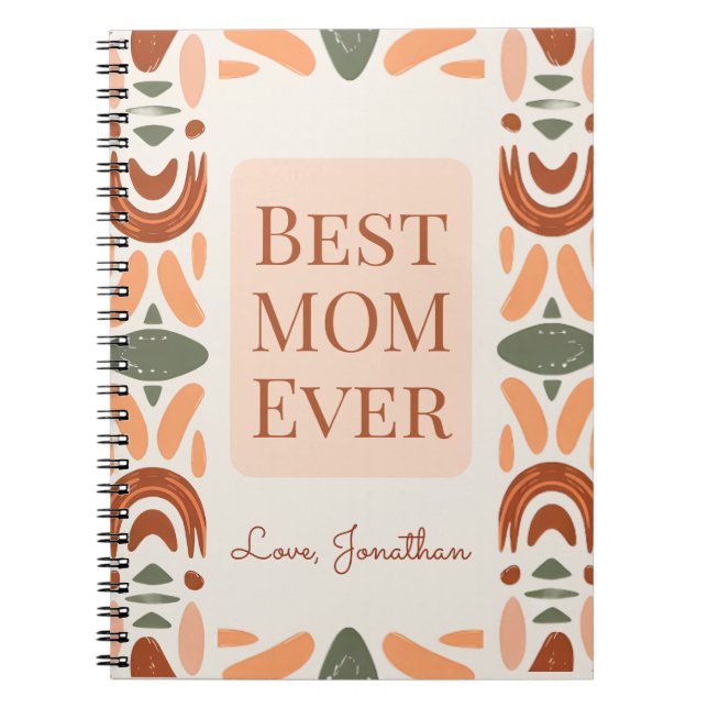Best Mom Ever Boho Personalized Notebook (Front)