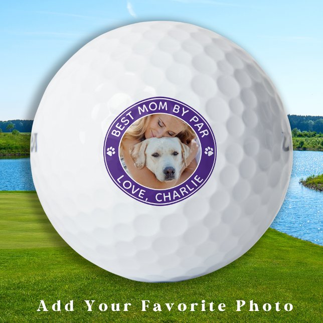 Best Mom Ever By Par Dog Mom Personalized Photo Golf Balls (Creator Uploaded)