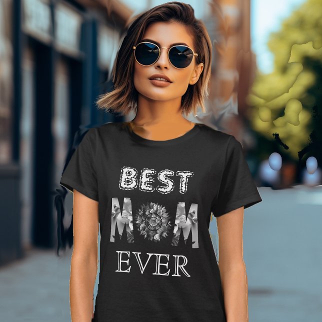 Best Mom Ever Calligraphy Sunflower Mother's Day T-Shirt (Best Mom Ever Calligraphy Sunflower Mother's Day T-Shirt)