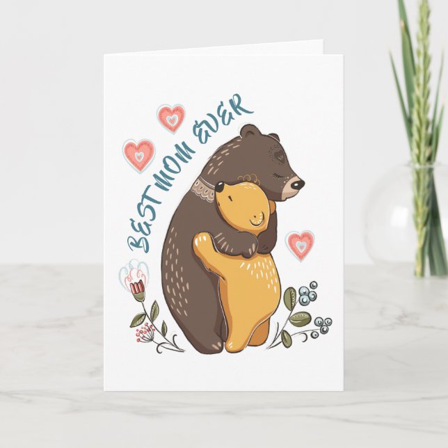 Best mom ever card, mother's day gift, love mommy holiday card (Front)