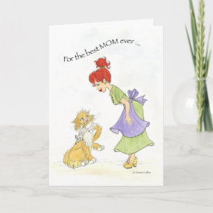 Best Mom Ever Cat Birthday Card