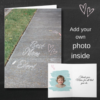Best Mom Ever Chalk Art Mother's Day Photo Card