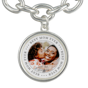Best Mom Ever Classic Simple Photo Bracelet
