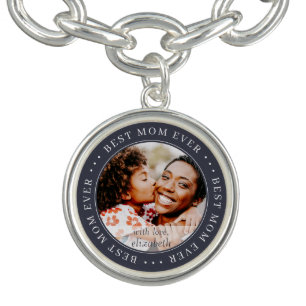 Best Mom Ever Classic Simple Photo Bracelet