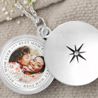 Best Mom Ever Classic Simple Photo Locket Necklace