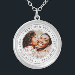 Best Mom Ever Classic Simple Photo Silver Plated Necklace<br><div class="desc">This simple and classic design is composed of serif typography and add a custom photo.</div>