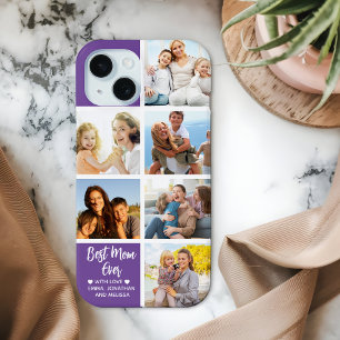 Best Mom Ever Collage 6 Photos of Children's iPhone 15 Case