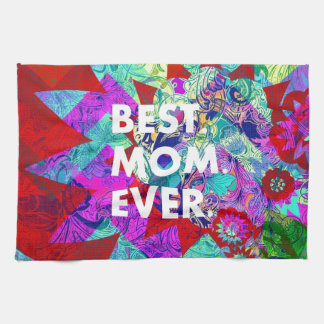 BEST MOM EVER Colorful Floral Mothers Day Gifts Hand Towel