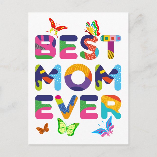 Best Mom Ever Colorful Postcard (Front)