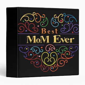 Best Mom Ever Colors 3 Ring Binder