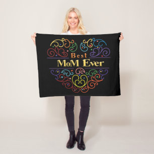 Best Mom Ever Colors Fleece Blanket