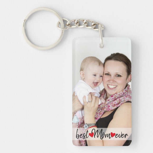 Best Mom Ever Custom 2 Photo  Keychain (Front)