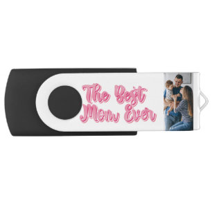 Best Mom Ever Custom 3 Photo Collage Flash Drive