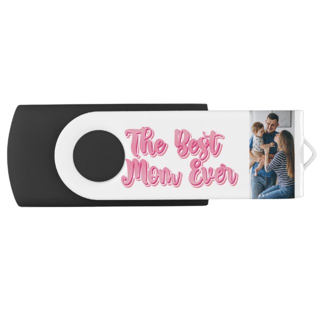 Best Mom Ever | Custom 3 Photo Collage Flash Drive (Front)