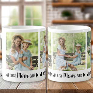 Best MOM Ever Custom 3 Photo Collage Mother's Day Coffee Mug